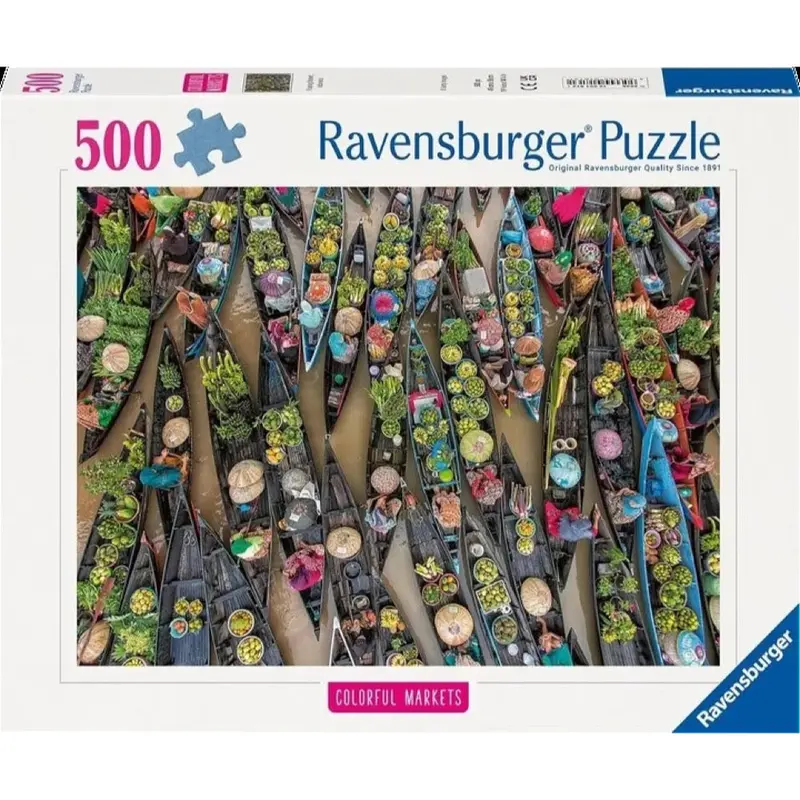 Ravensburger 01813-1 Floating Market Indonesia 500Pc Jigsaw Puzzle 1