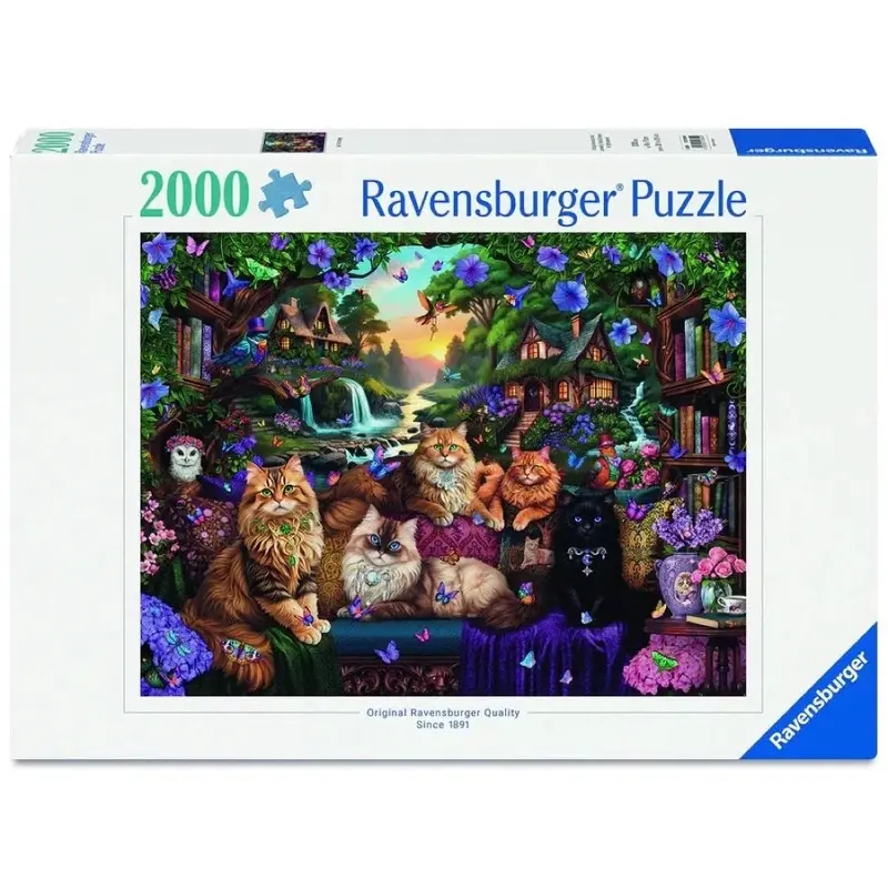 Ravensburger 01854-4 Cat Tail Cottage 2000Pc Jigsaw Puzzle 1