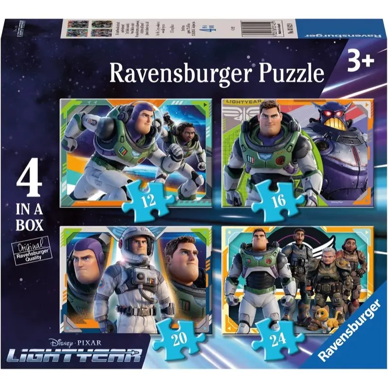 Ravensburger 03142-9 Disney Buzz Lightyear 4 In A Box 12, 16, 20 & 24Pc Jigsaw Puzzle 1