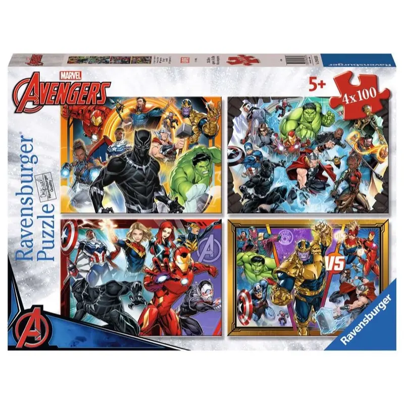 Ravensburger 04033-0 Disney Marvel Avengers Bumper Pack 4X100pc Jigsaw Puzzle 1