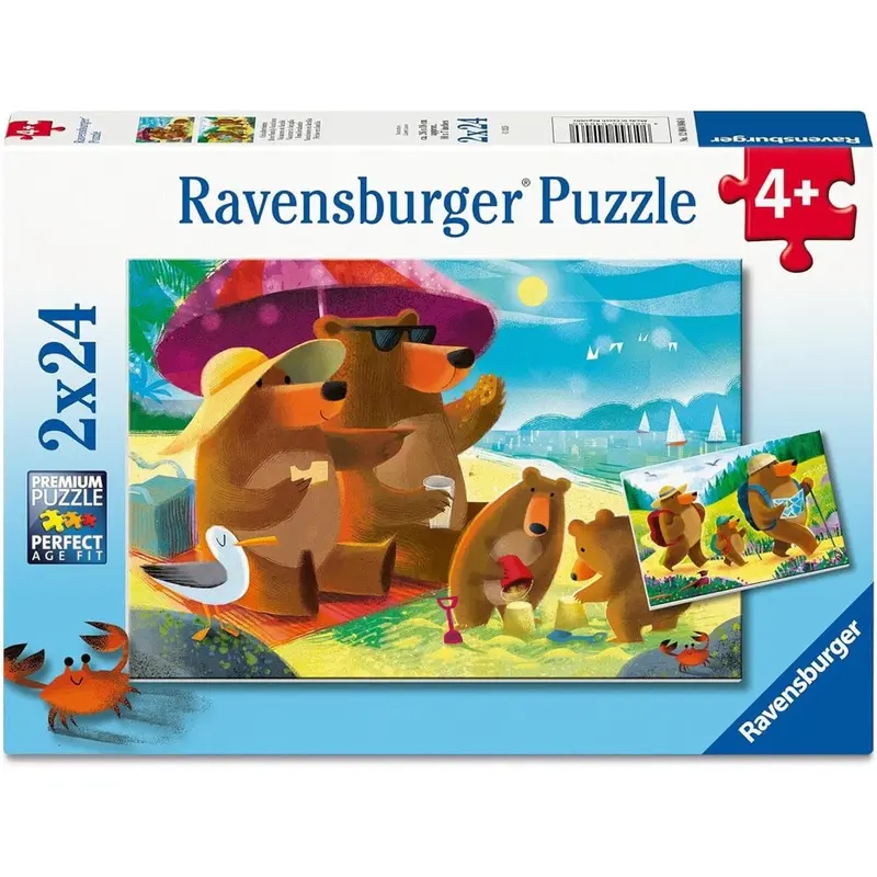Ravensburger 04046-0 Bear Family Vacations Puzzle 2X24pc Jigsaw Puzzle 1