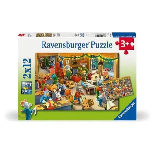 Ravensburger 04047-7 Christmas Toy Factory 2X24pc Jigsaw Puzzle 1