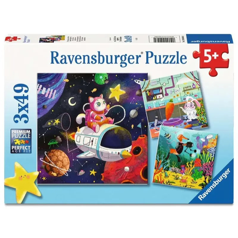 Ravensburger 04048-4 Animal Explorers 3X49pc Jigsaw Puzzle 1