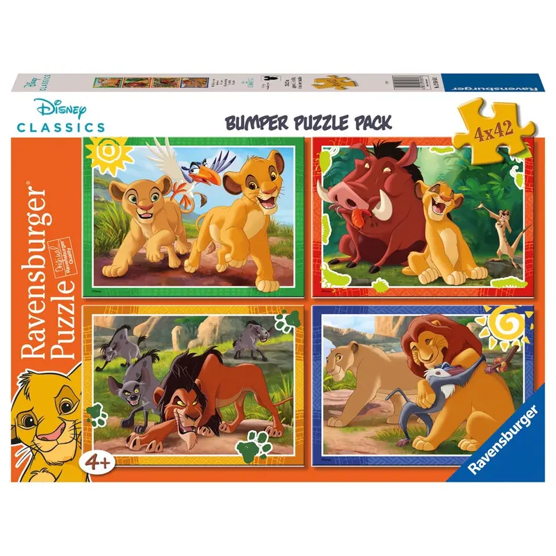 Ravensburger 04058-3 Disney Lion King Bumper Pack 4X42pc Jigsaw Puzzle 1