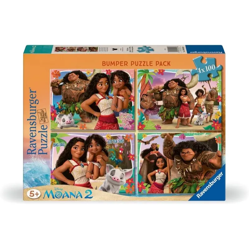 Ravensburger 04069-9 Disney Moana Bumper Pack 4X100pc Jigsaw Puzzle 1