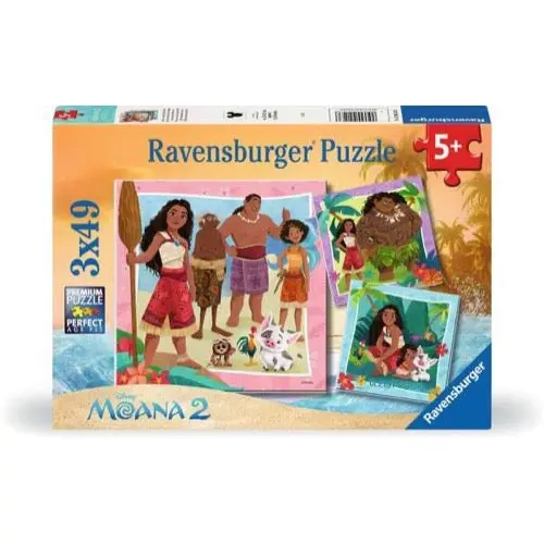 Ravensburger 04102-3 Disney Moana Off To New Adventures 3X49pc Jigsaw Puzzle 1