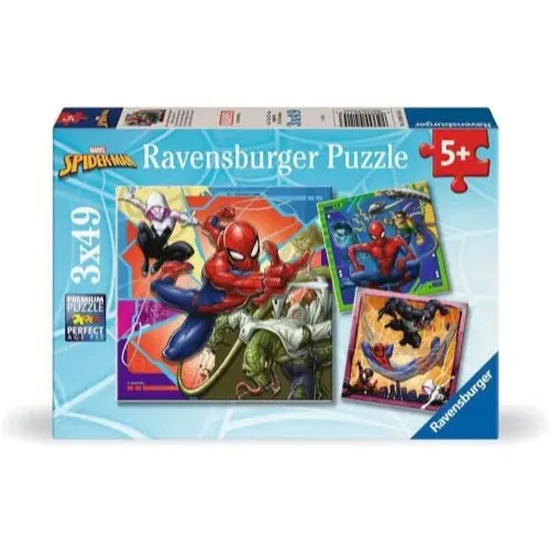 Ravensburger 04115-3 Marvel Spider-Man It's Web-Slinging Time! 3X49pc Jigsaw Puzzle 1
