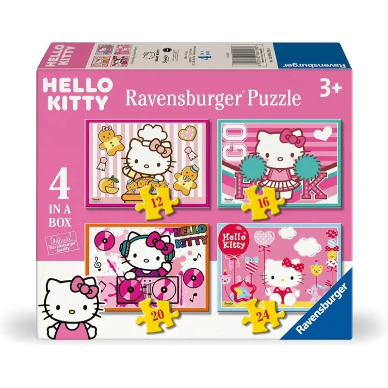 Ravensburger 04158-0 Hello Kitty Dream Big! 4 In A Box 12, 16, 20 & 24Pc Jigsaw Puzzle 1