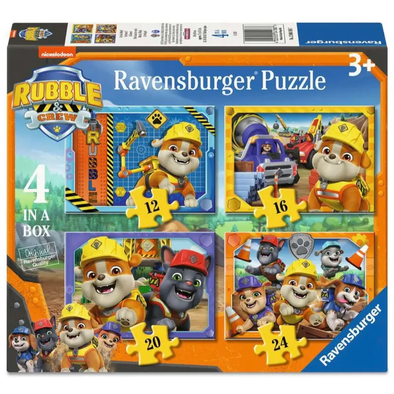 Ravensburger 04188-7 Rubble & Crew 4 In A Box 12, 16, 20 & 24Pc Jigsaw Puzzle 1