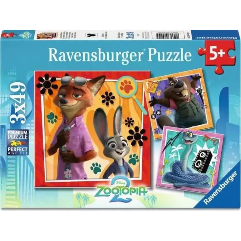 Ravensburger 04369-0 Zootopia 2-A New Mission 3X49pc Jigsaw Puzzle 1
