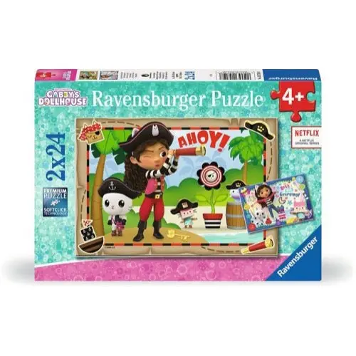 Ravensburger 05710-8 Gabby's Dollhouse Lets Pirate Party! 2X24pc Jigsaw Puzzle 1