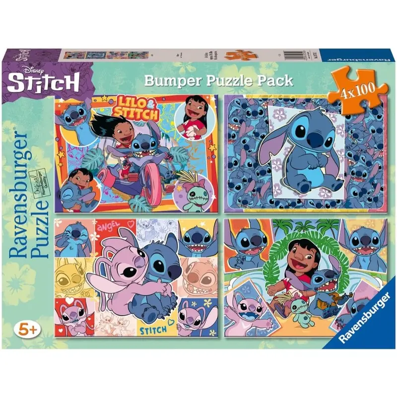 Ravensburger 05731-3 Disney Stitch Bumper Pack 4X100pc Jigsaw Puzzle 1