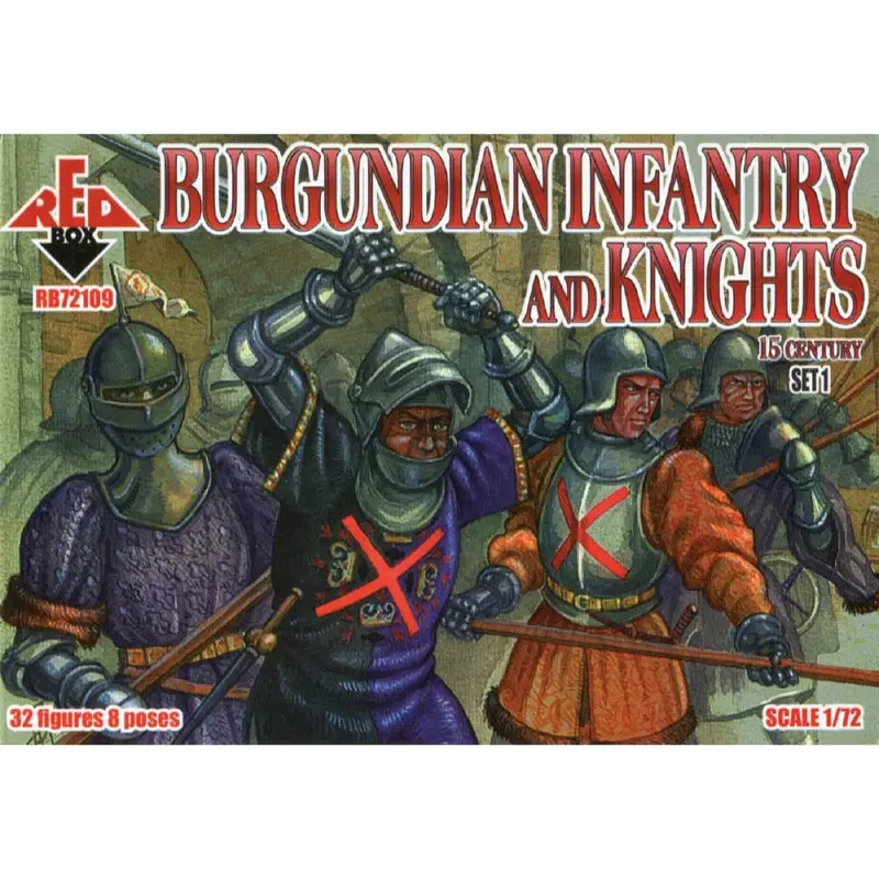 Red Box 109 1/72 Xv C. Burgundian Infantry And Knights Set 1 1