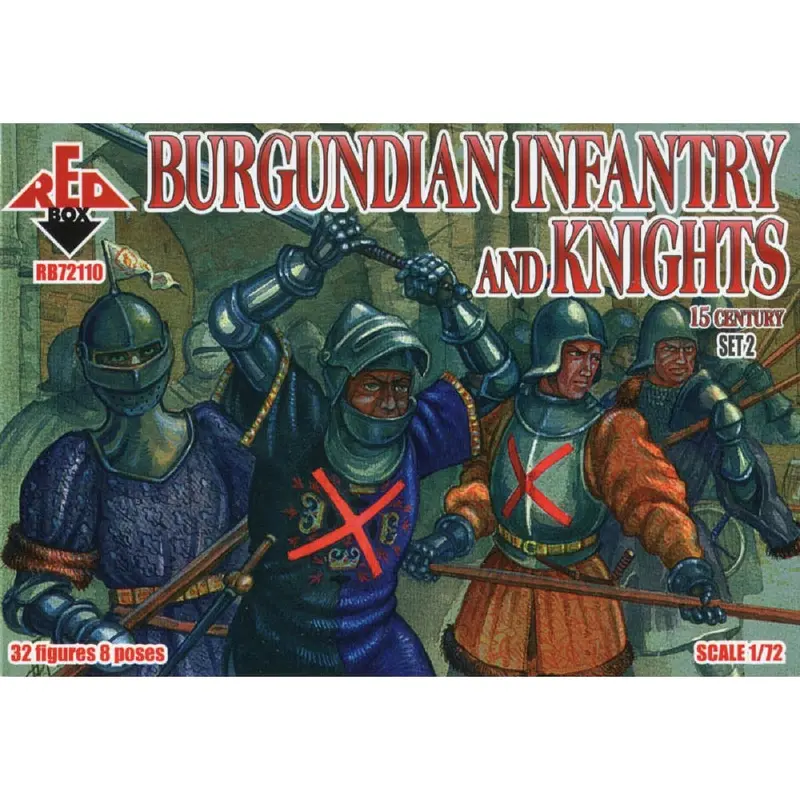 Red Box 110 1/72 Xv C. Burgundian Infantry And Knights Set 2 1