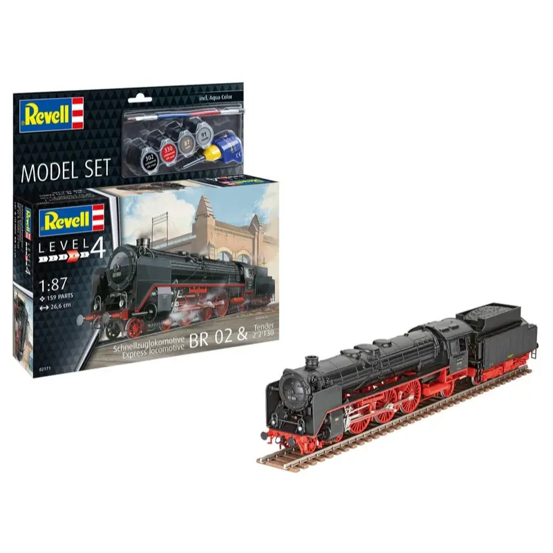 Revell 62171 1/87 Schnellzuglokomotive Br02 & Tender 2’2’T30 Model Kit Set 1