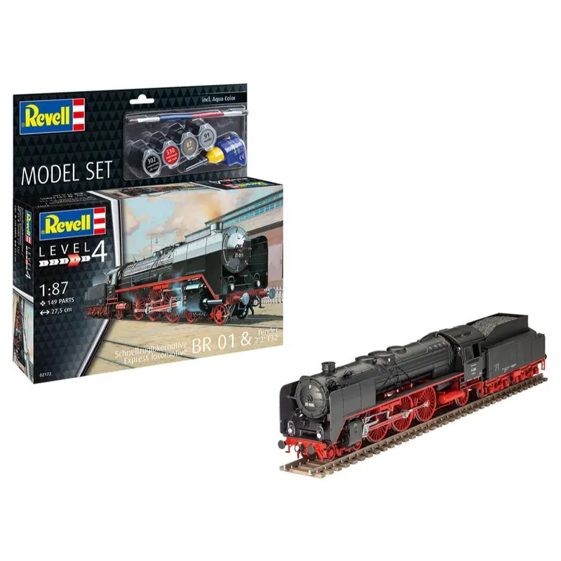 Revell 62172 1/87 Schnellzuglokomotive Br01 & Tender 2’2’T32 Model Kit Set 1