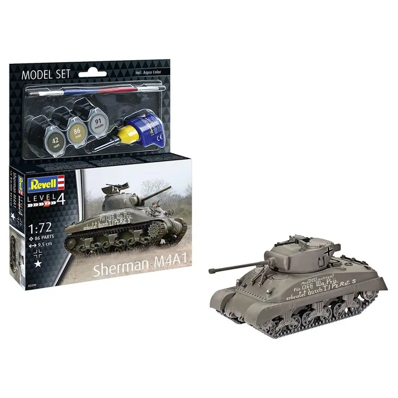 Revell 63290 1/72 Sherman M4a1 Model Kit Set 1