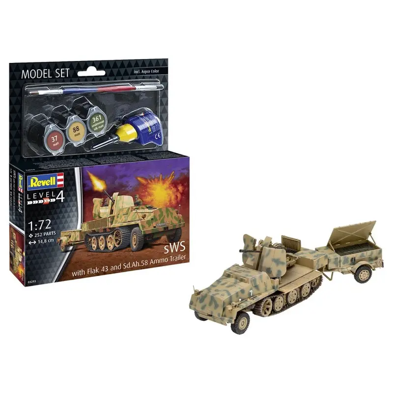 Revell 63293 1/72 Sws With Flak43 And Sd.Ah58 Ammo Trailer Model Kit Set 1