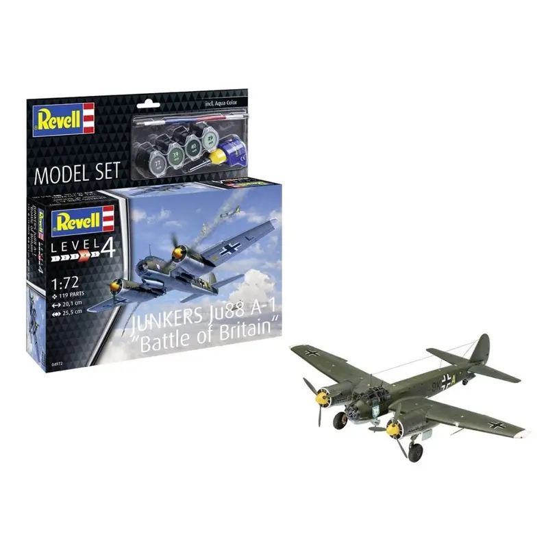 Revell 64972 1/72 Junkers Ju88 A-1 Battle Of Britian Model Kit Set 1