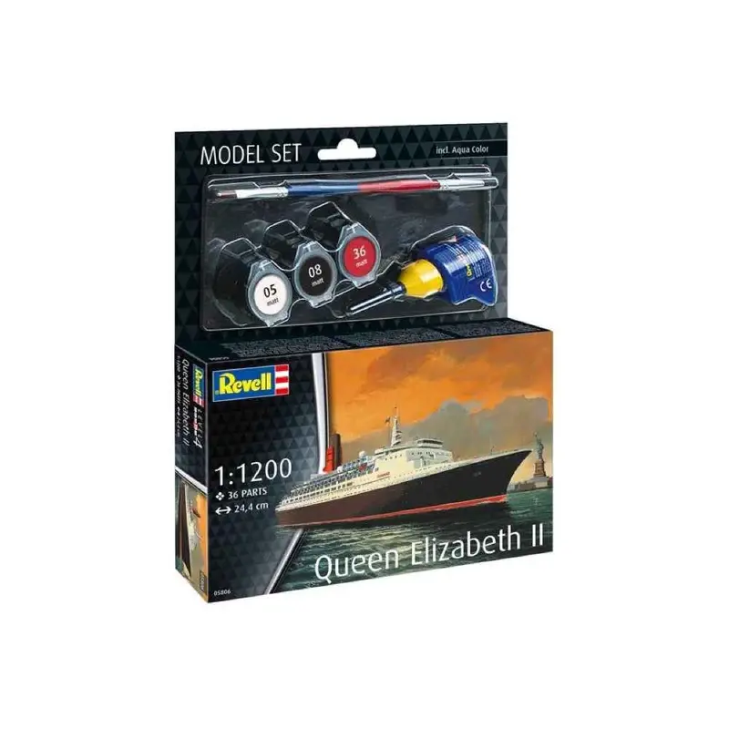 Revell 65806 1/1200 Queen Elizabeth Ii Model Set 1