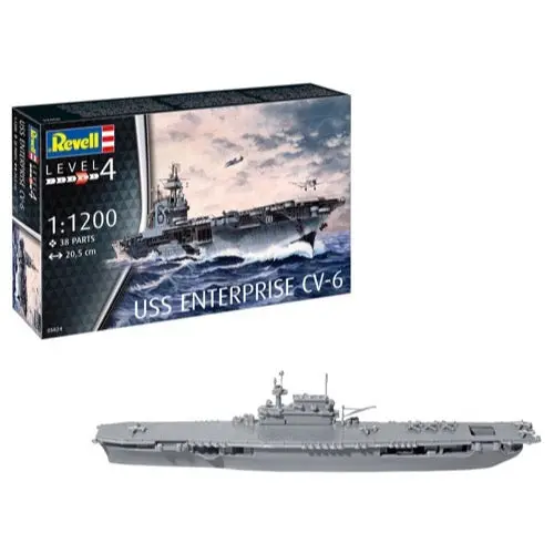 Revell 75824 1/1200 Uss Enterprise Cv-6 Starter Kit 1