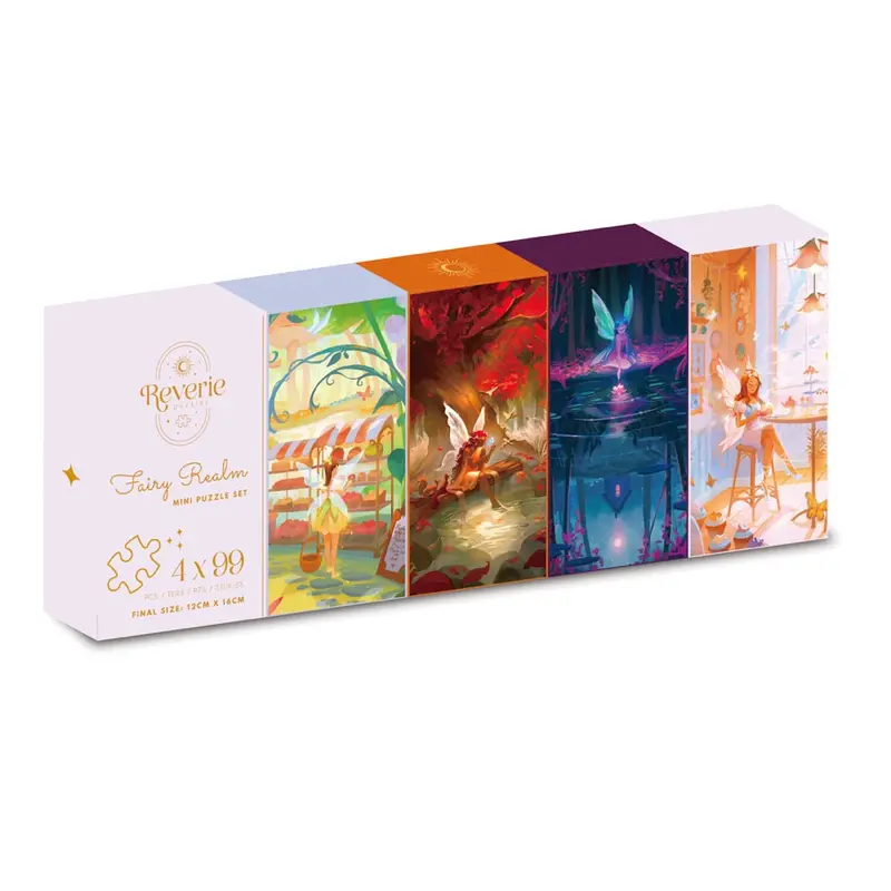 Reverie Fairy Realm 4 X 99Pc Micro Jigsaw Puzzle Set 1