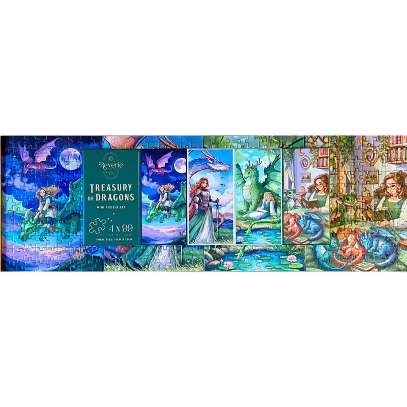 Reverie Treasury Of Dragons 4 X 99Pc Mini Jigsaw Puzzle Set 2