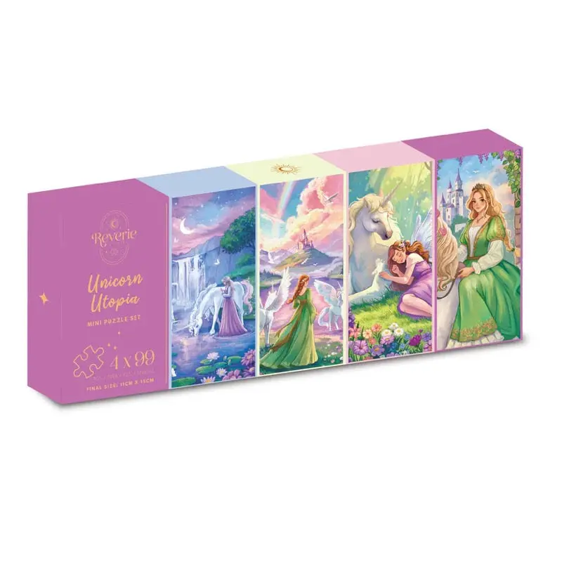 Reverie Unicorn Utopia 4 X 99Pc Mini Jigsaw Puzzle Set 1