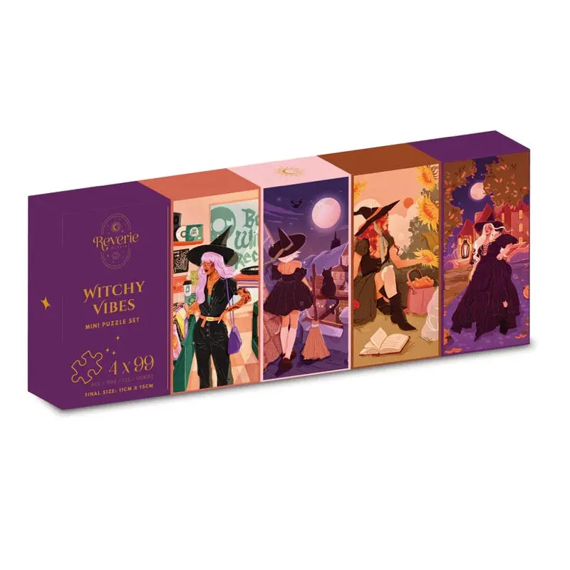 Reverie Witchy Vibes 4 X 99Pc Micro Jigsaw Puzzle Set 1