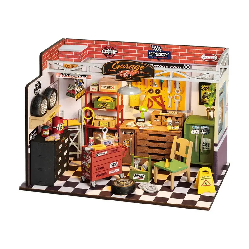 Robotime Diy Mini House Garage Workshop 1