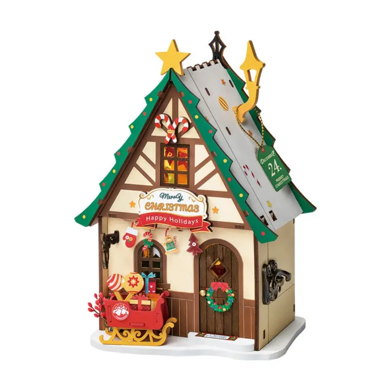 Robotime Diy Mini House Twinkling Christmas House 1