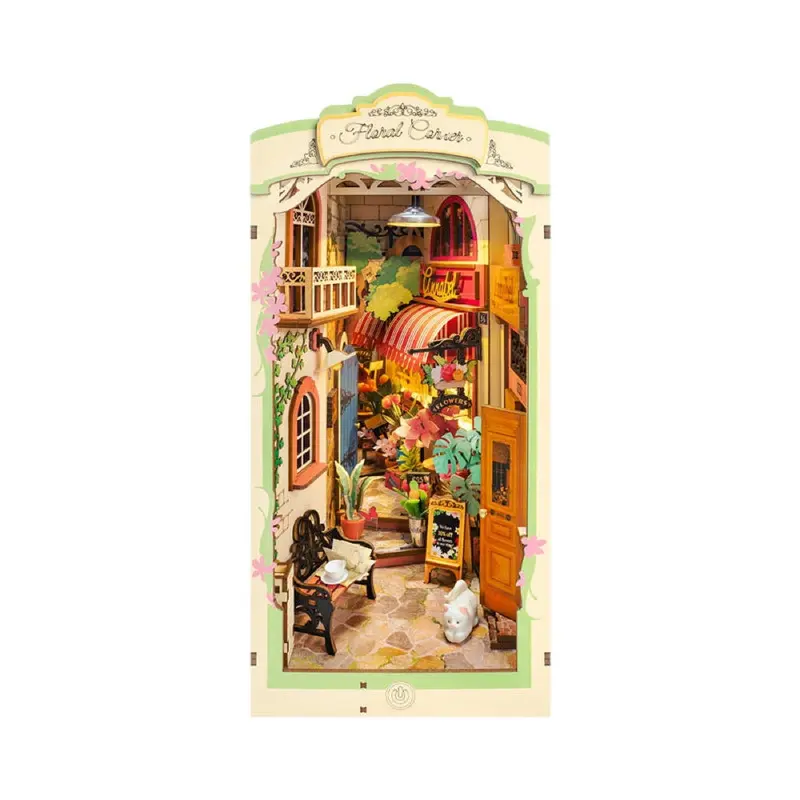 Robotime Rolife Diy Bookends Foral Corner 1