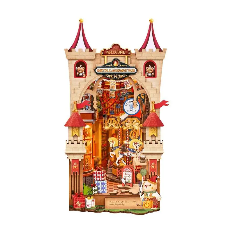 Robotime Rolife Diy Bookends Kit Fairytale Amusement Park 1