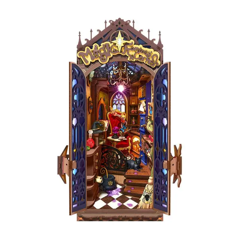 Robotime Rolife Diy Bookends Kit Magic Fantasy Corner 1