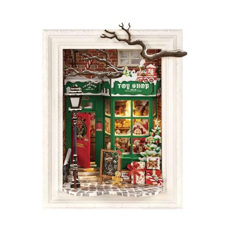 Robotime Rolife Diy Framed Santas Toy Shop 1