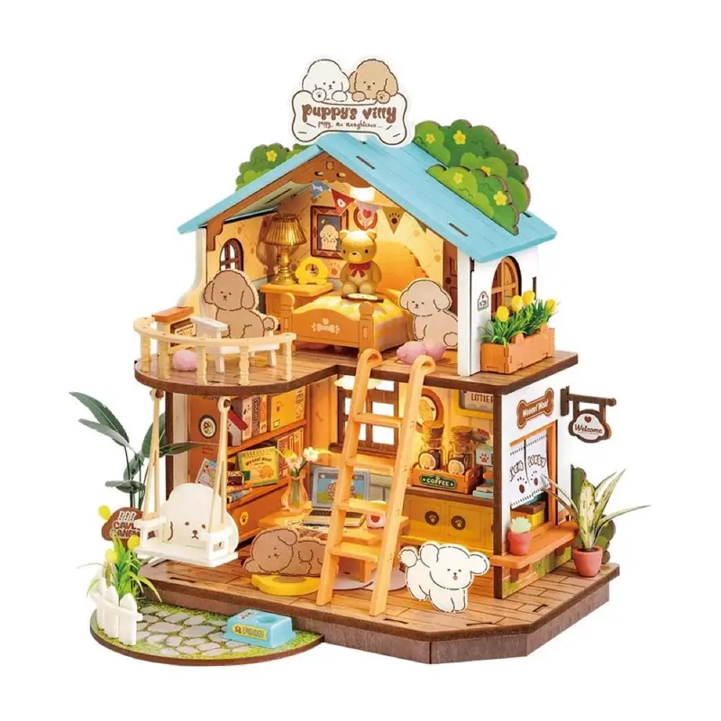 Robotime Rolife Diy Mini House Puppys Cozy Villa 1