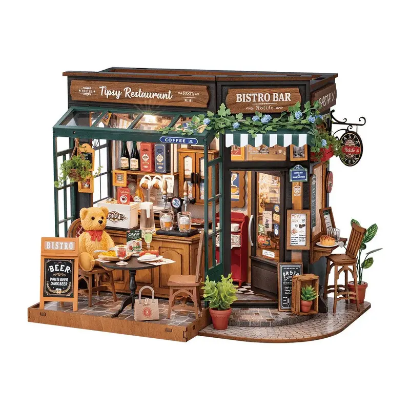 Robotime Rolife Diy Mini House Tipsy Restaurant 1