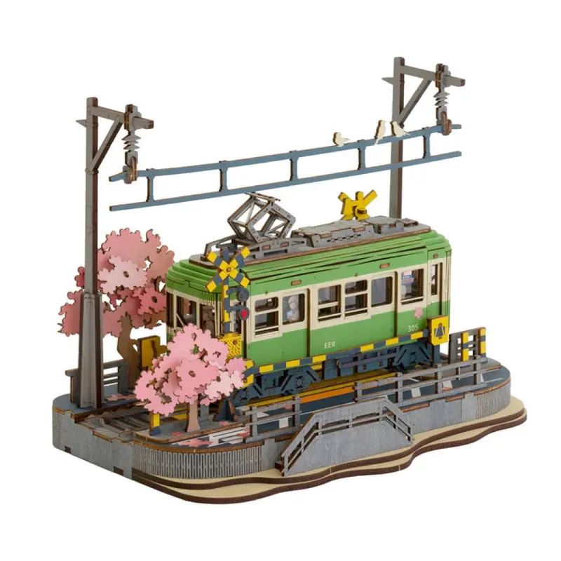 Robotime Rollife Diy Sakura Journey Tram 1