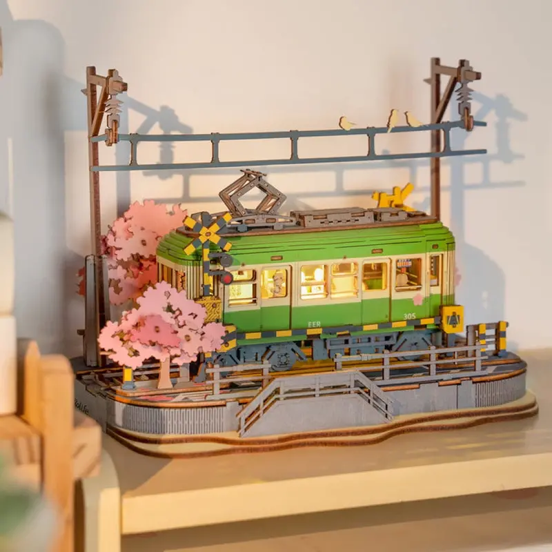 Robotime Rollife Diy Sakura Journey Tram 2