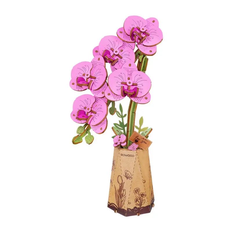 Robotime Wood Bloom Purple Moth Orchid 1