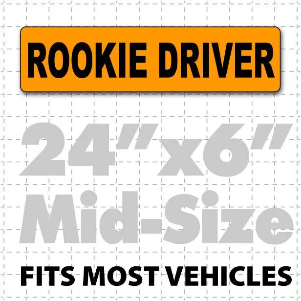 Rookie Driver Car Sign Magnet 24" X 6" 3