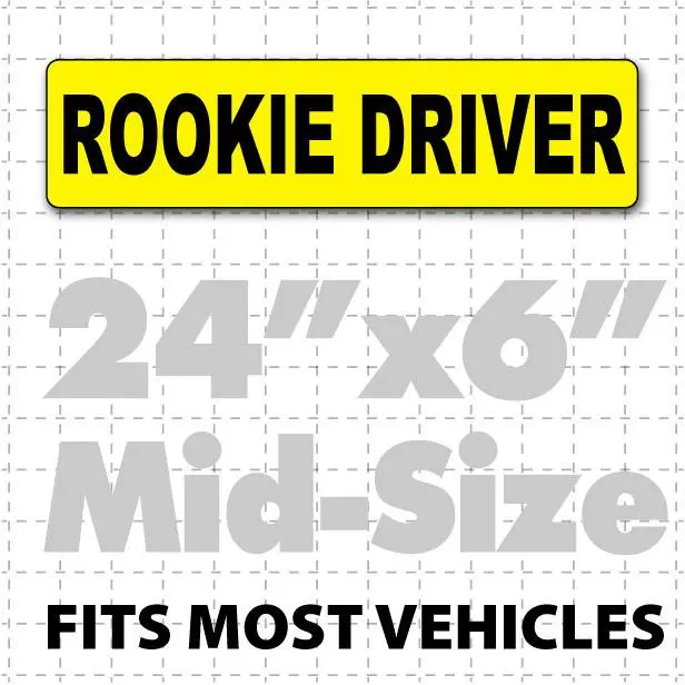 Rookie Driver Car Sign Magnet 24" X 6" 4