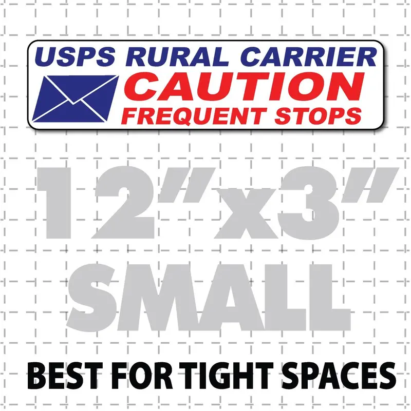 Rural Carrier Magnetic Sign Caution Frequent Stops Envelope Magnet 12"X3" 1