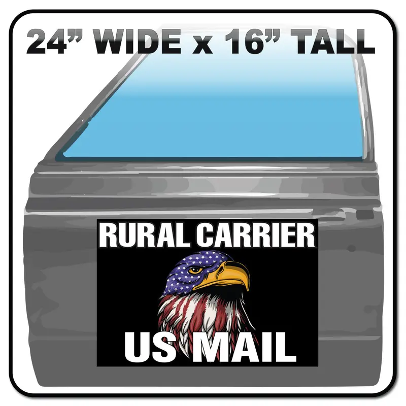 Rural Postal Carrier Magnetic Car Sign | 24"X16" Eagle Vehicle Magnet 1