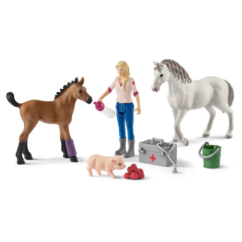 Schleich 42486 Vet Visiting Mare And Foal 1