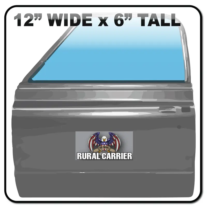 Small Car Door Magnet For Rural Mail Carrier Vehicle | 12"X6" Magnetic Sign 1