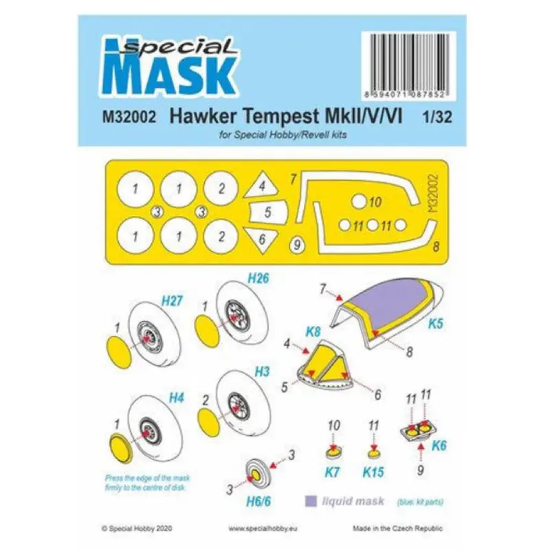 Special Mask M32002 1/32 Tempest Mk.Ii/V/Vi 1