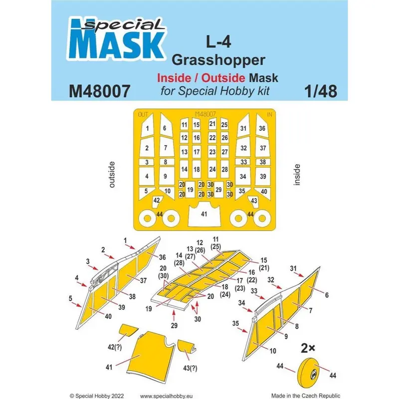 Special Mask M48007 1/48 L-4 Grasshopper Inside/Outside 1