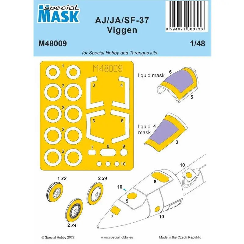 Special Mask M48009 1/48 Aj/Ja/Sf-37 Viggen 1