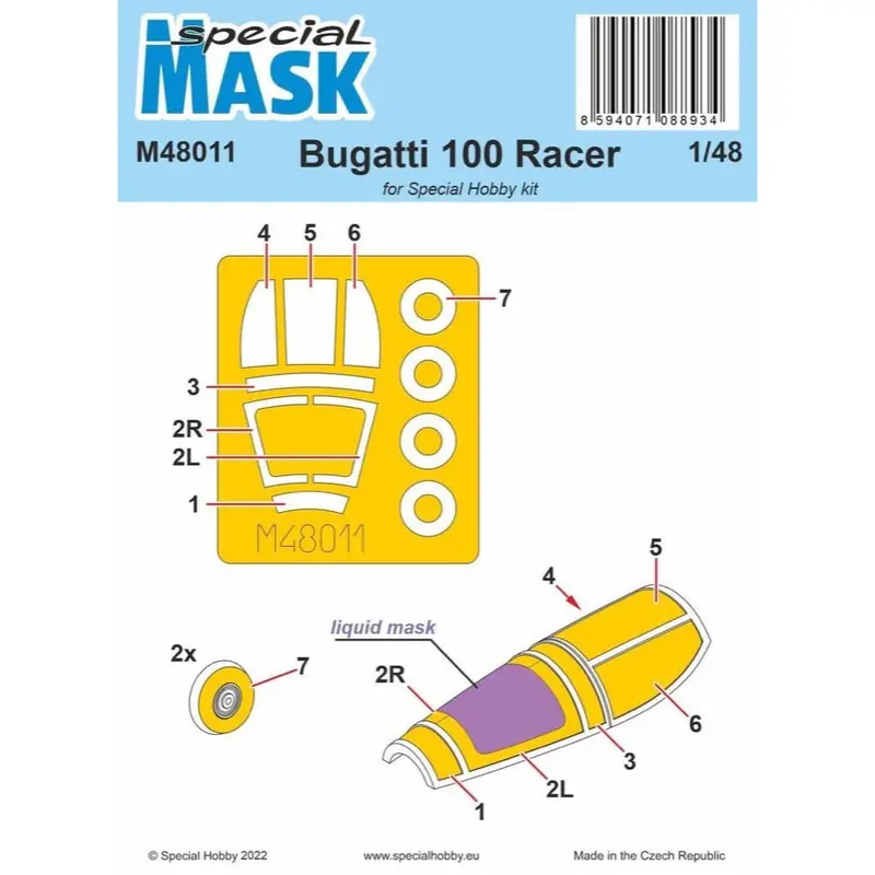 Special Mask M48011 1/48 Bugatti 100 1